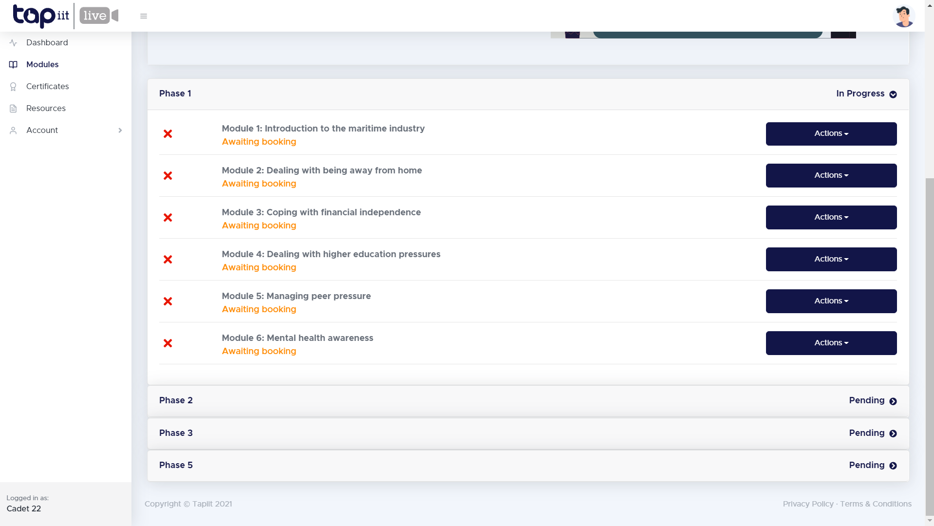 Modules Page